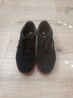 Black Suede Sneakers with Gum Sole
